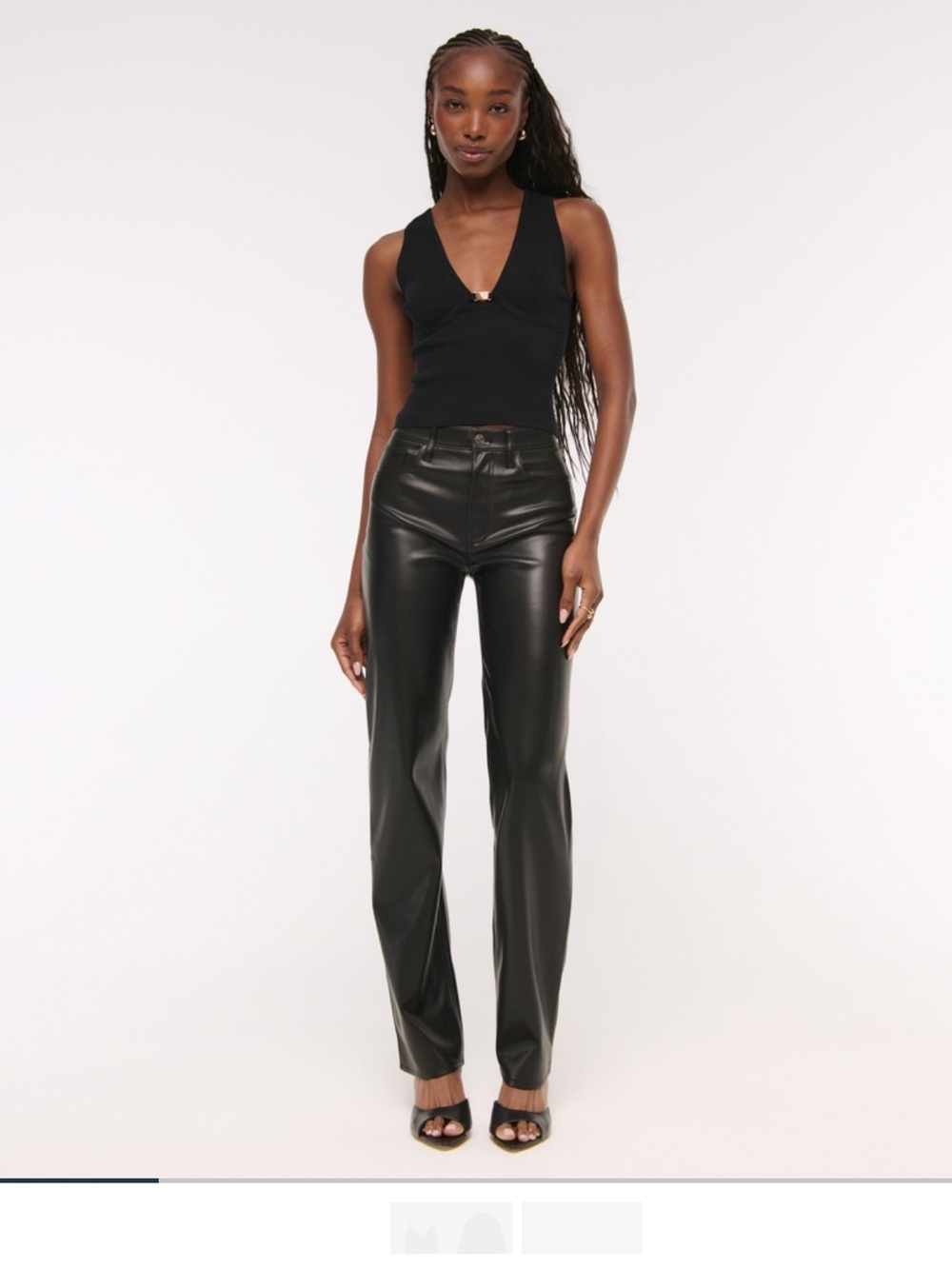 Abercrombie and fitch 90s high rise straight leg vegan leather pant